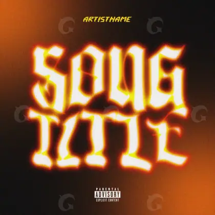 Portada para canción «Orange Lettering»: tipografía y abstracción; color naranja