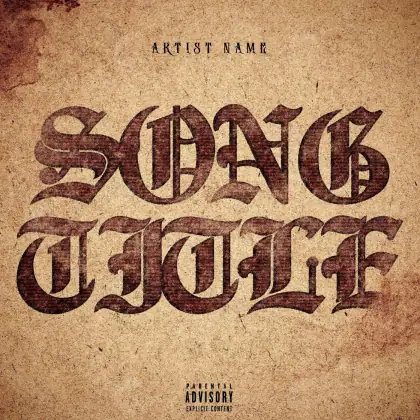 Arte de portada musical «Orange Lettering»: tipografía; color naranja