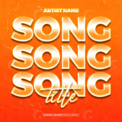 Arte de portada musical «Orange Lettering»: tipografía; color naranja
