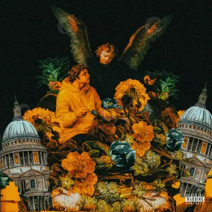 Arte de portada musical «Orange Man»: hombre y flor; color naranja