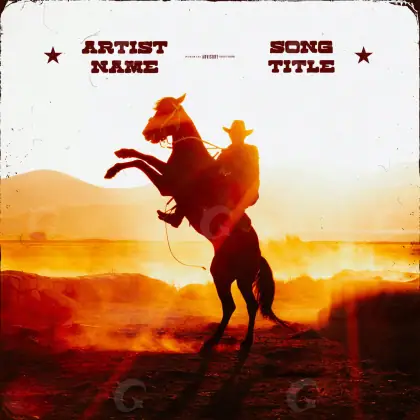 Music cover artwork “Orange Man”: man and horse, orange tones