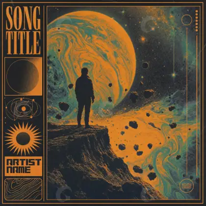 Portada para canción «Orange Man»: hombre y círculo; color naranja