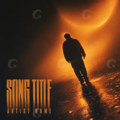 Premade cover art “Orange Man”: man and sun, orange tones