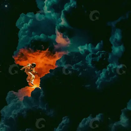 Обложка для альбома «Orange Moon»: луна и облако; палитра — оранжевая