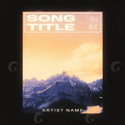 Music cover artwork “Orange Mountain”: mountain and snow, orange tones