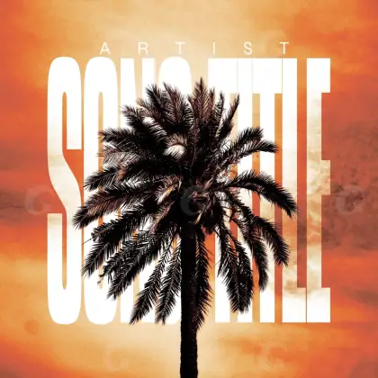 Обложка для альбома «Orange Palm»: пальма и дерево; палитра — оранжевая