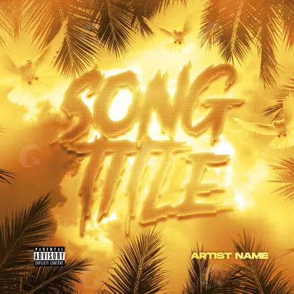 Music cover artwork “Orange Palm”: palm, orange tones