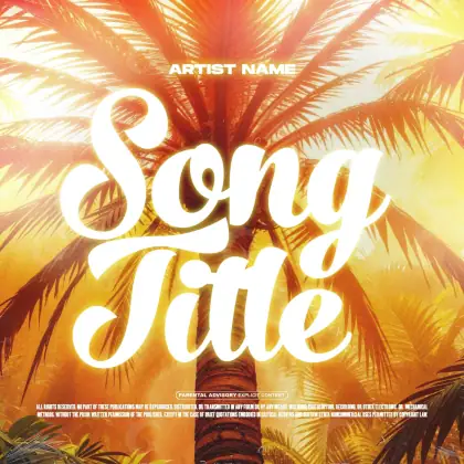 Music cover artwork “Orange Palm”: palm and tree, orange tones