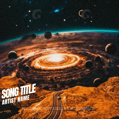 Music cover artwork “Orange Planet”: planet and star, orange tones