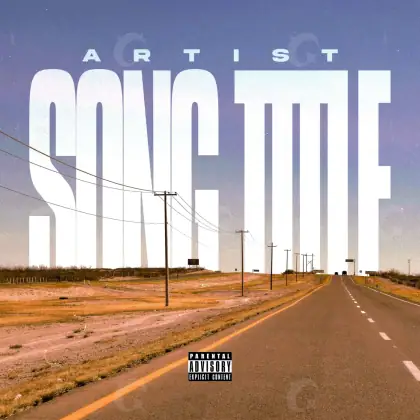 Music cover artwork “Orange Road”: road and building, orange tones