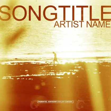 Portada prediseñada «Orange Silhouette»: silueta y agua; color naranja