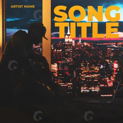Album cover art “Orange Silhouette”: silhouette and man, orange tones