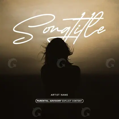 Обложка для песни «Orange Silhouette»: силуэт и девушка; палитра — оранжевая