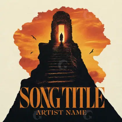 Music cover artwork “Orange Silhouette”: silhouette and bird, orange tones