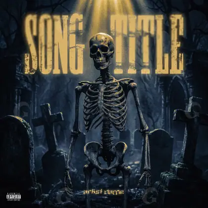 Album cover art “Orange Skeleton”: skeleton, orange tones