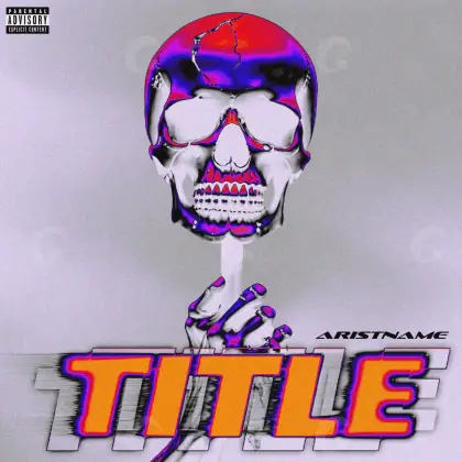 Portada prediseñada «Orange Skull»: calavera y ojos; color naranja