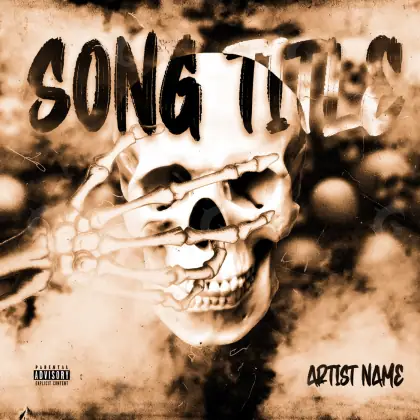 Album cover art “Orange Skull”: skull, orange tones
