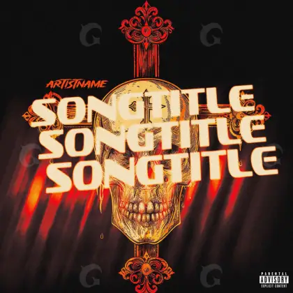 Music cover artwork “Orange Skull”: skull, orange tones