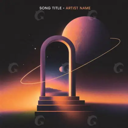 Album cover art “Orange Star”: star and mountain, orange tones