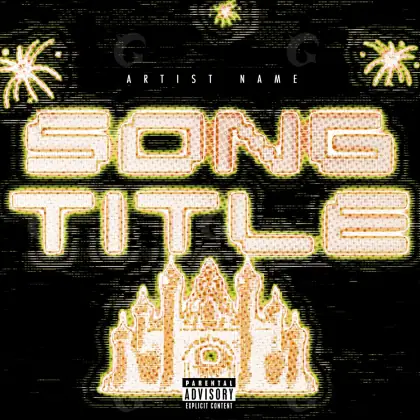 Album cover art “Orange Star”: star and building, orange tones