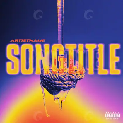 Music cover artwork “Orange Sun”: sun and face, orange tones