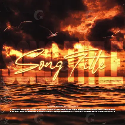 Premade cover art “Orange Sun”: sun and bird, orange tones