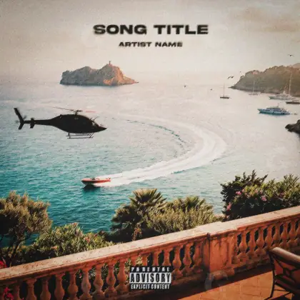 Portada para canción «Orange Water»: agua y árbol; color naranja