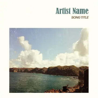 Arte de portada musical «Orange Water»: agua y nube; color naranja