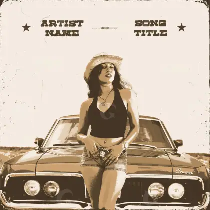Music cover artwork “Orange Woman”: woman and car, orange tones