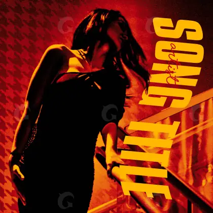 Portada para canción «Orange Woman»: mujer y escalera; color naranja