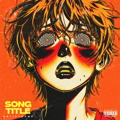 Premade cover art “Orange Woman”: woman and eyes, orange tones