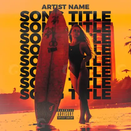 Album cover art “Orange Woman”: woman and sun, orange tones