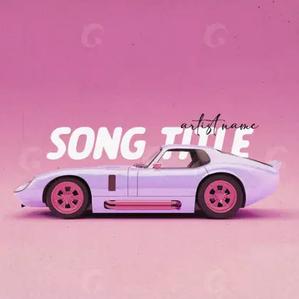 Готовая обложка для трека «Pink Car»: автомобиль; палитра — розовая