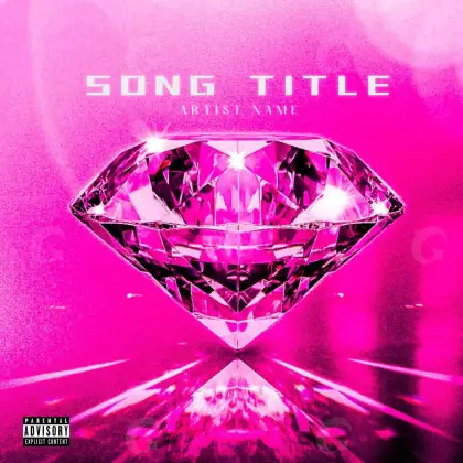 Обложка для альбома «Pink Diamond»: алмаз; палитра — розовая