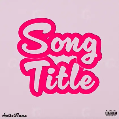 Music cover artwork “Pink Lettering”: lettering, pink tones
