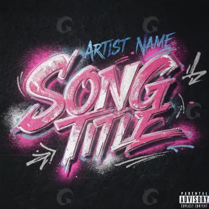 Premade cover art “Pink Lettering”: lettering, pink tones