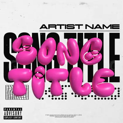 Premade cover art “Pink Lettering”: lettering, pink tones