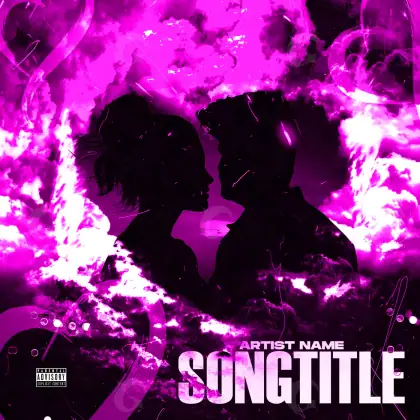 Arte de portada musical «Pink Man»: hombre y mujer; color rosa
