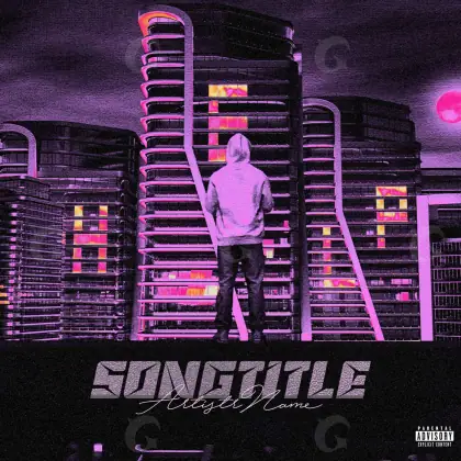 Portada prediseñada «Pink Man»: hombre y edificio; color rosa
