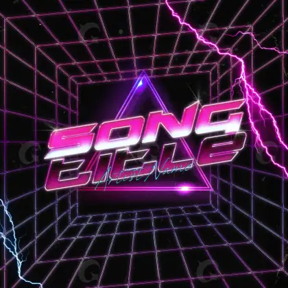 Music cover artwork “Pink Neon”: neon and triangle, pink tones
