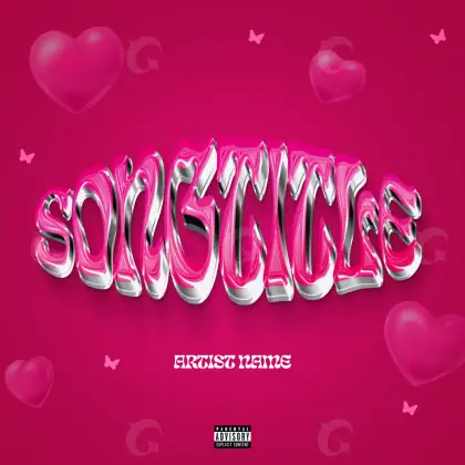 Album cover art “Pink Neon”: neon and heart, pink tones