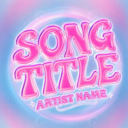 Arte de portada musical «Pink Neon»: neón y círculo; color rosa