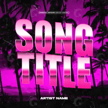 Album cover art “Pink Palm”: palm and tree, pink tones