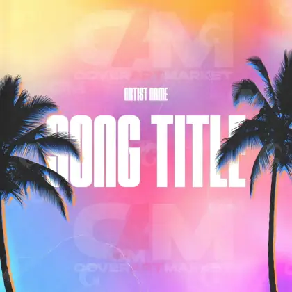 Music cover artwork “Pink Palm”: palm and tree, pink tones
