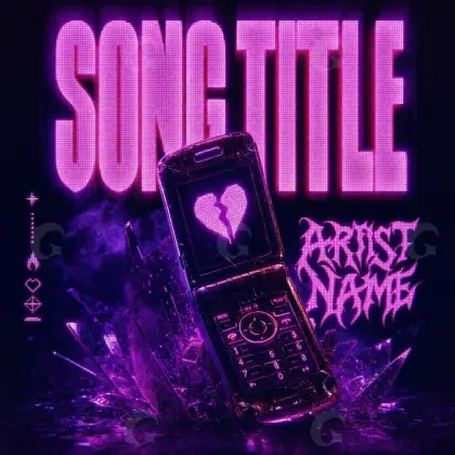 Premade cover art “Pink Phone”: phone and heart, pink tones