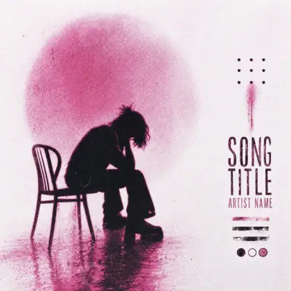 Premade cover art “Pink Silhouette”: silhouette and circle, pink tones