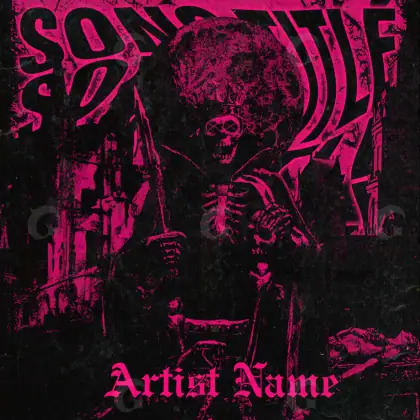 Обложка для песни «Pink Skeleton»: скелет; палитра — розовая
