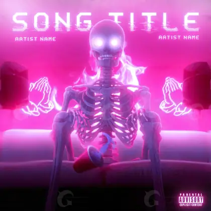 Music cover artwork “Pink Skeleton”: skeleton and face, pink tones