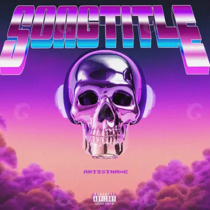 Обложка для альбома «Pink Skull»: череп и глаза; палитра — розовая