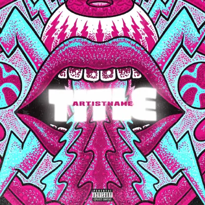 Arte de portada musical «Pink Woman»: mujer y labios; color rosa